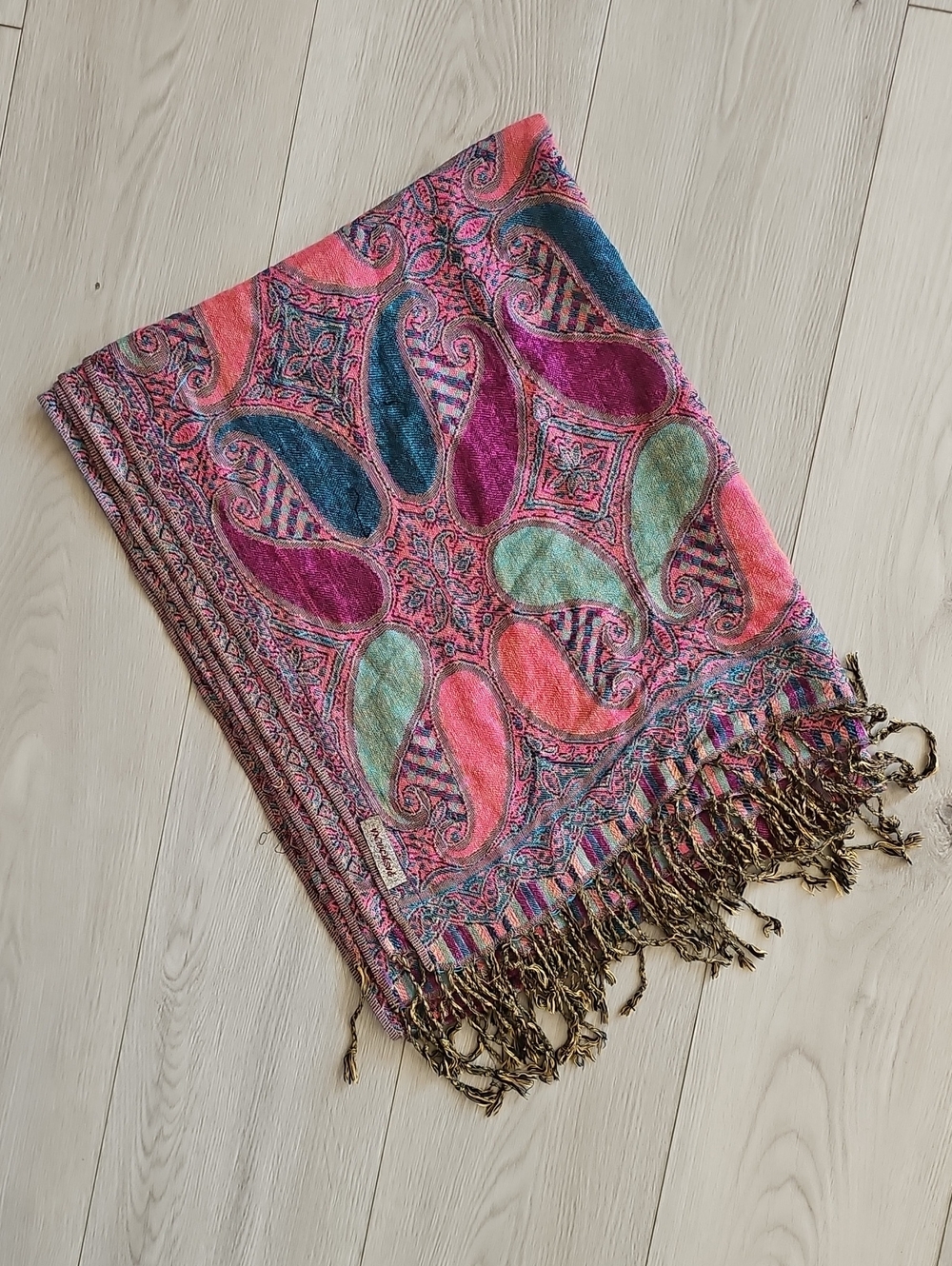 Pashmina Multi Purple Pink Boho Design Scarf